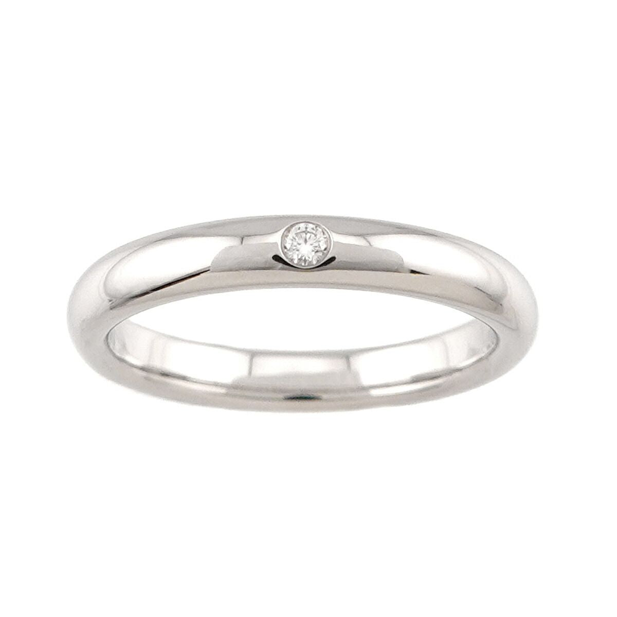 Tiffany & Co Stacking Band Ring Diamond Pt Platinum — view 2