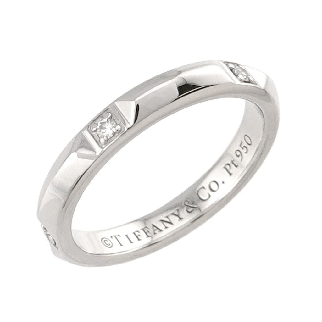 Tiffany & Co True Band Ring Diamond Pt Platinum — view 4