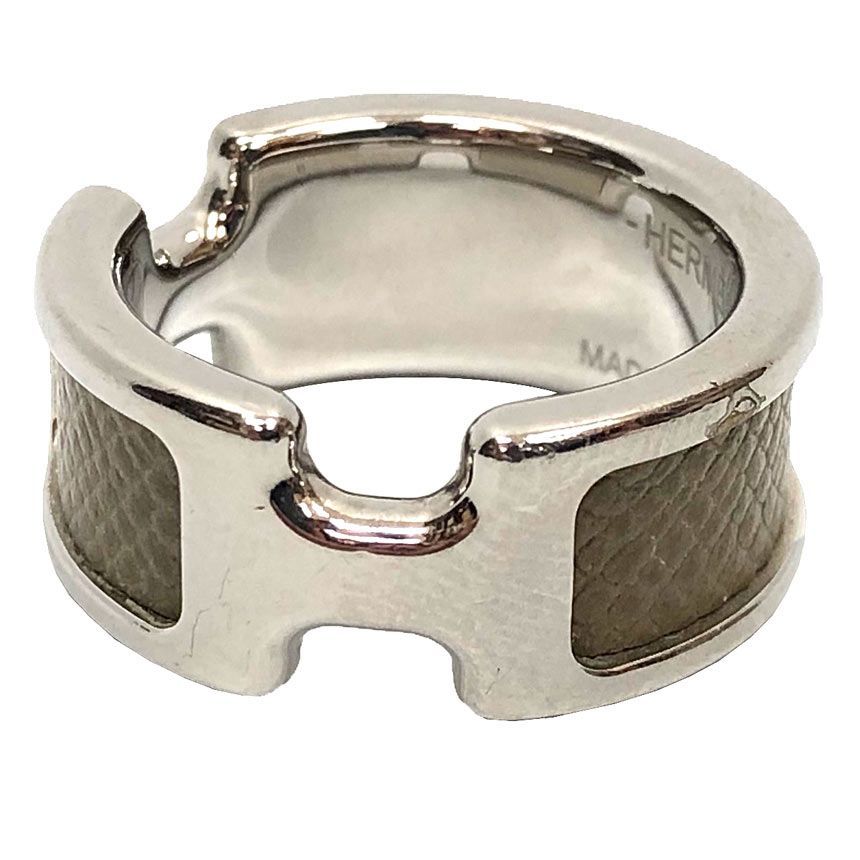 Hermes Olympe Ring PM S Silver Etoupe