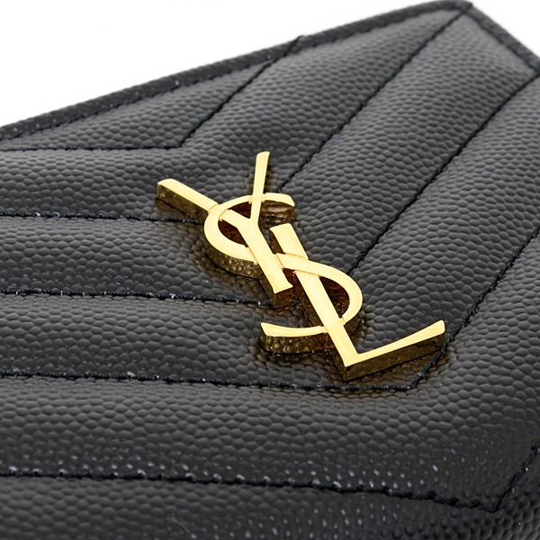 Saint Laurent Monogram Bifold Wallet Cassandra Black — view 6