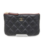 Chanel Classic Small Zip Pouch Lambskin Black Quilted Cosmetic Mini Wallet
