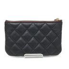 Chanel Classic Small Zip Pouch Lambskin Black Quilted Cosmetic Mini Wallet — view 2