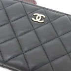 Chanel Classic Small Zip Pouch Lambskin Black Quilted Cosmetic Mini Wallet — view 4