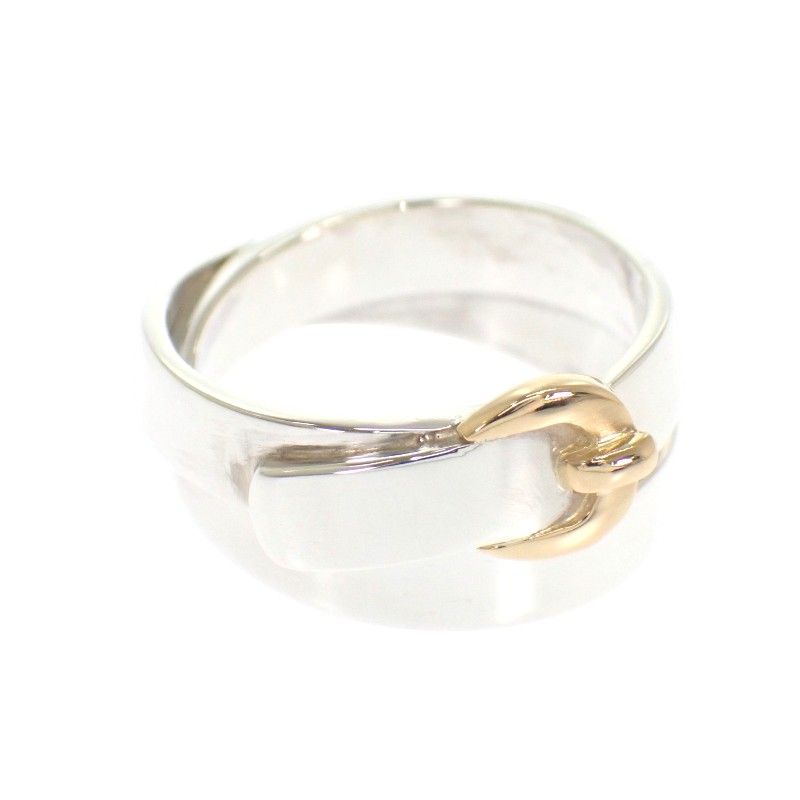 Hermes Double Tour Ring 925 Sterling Silver Gold