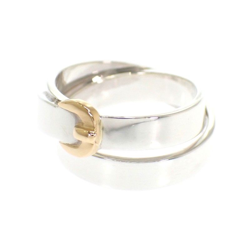Hermes Double Tour Ring 925 Sterling Silver Gold