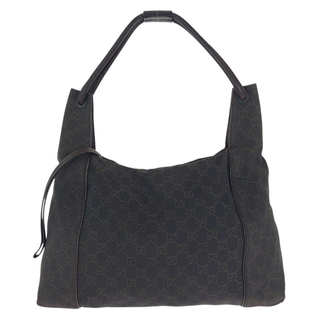 Gucci Dark Brown Gold GG Canvas Leather Shoulder