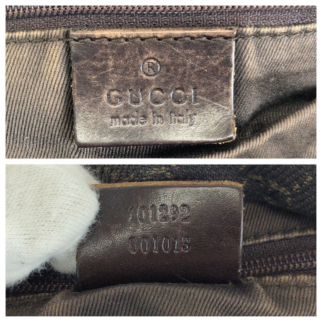 Gucci Dark Brown Gold GG Canvas Leather Shoulder — view 4