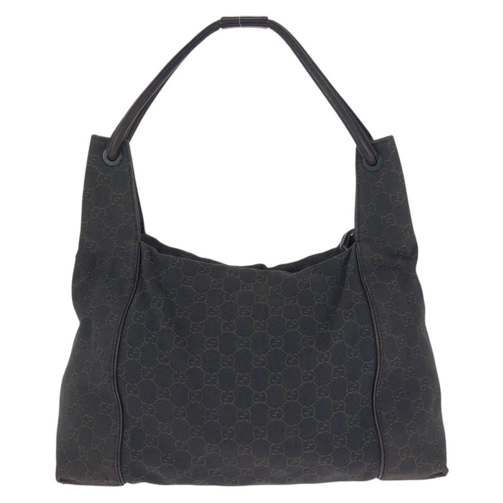 Gucci Dark Brown Gold GG Canvas Leather Shoulder — view 2
