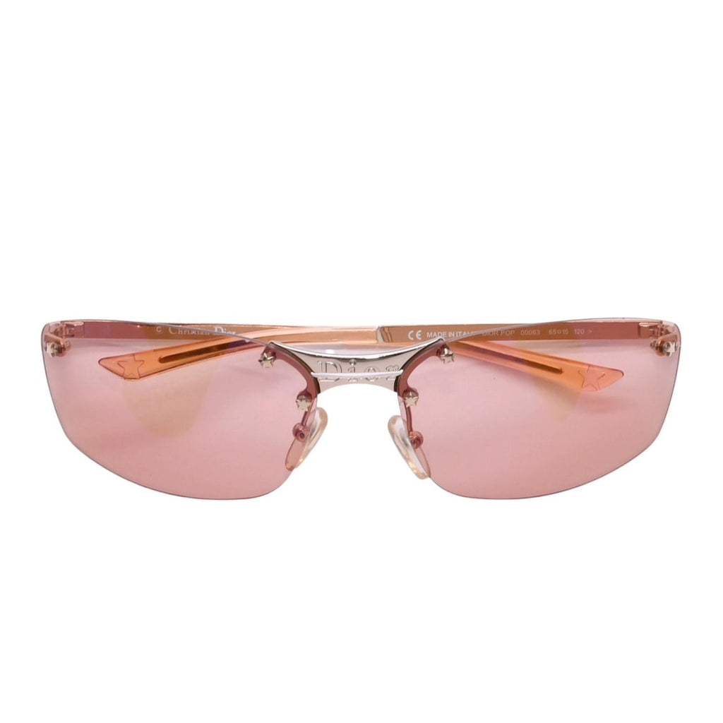 Dior Pop Rimless Sunglasses Eyewear Star Decoration Orange Y2k Metal Frame — view 2
