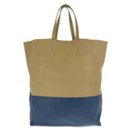 Celine Horizontal Cabas Bicolor Beige Blue Gold Leather Tote