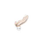 Dior Pearl with Gold Ear Cuff Single Earrings White — view 3
