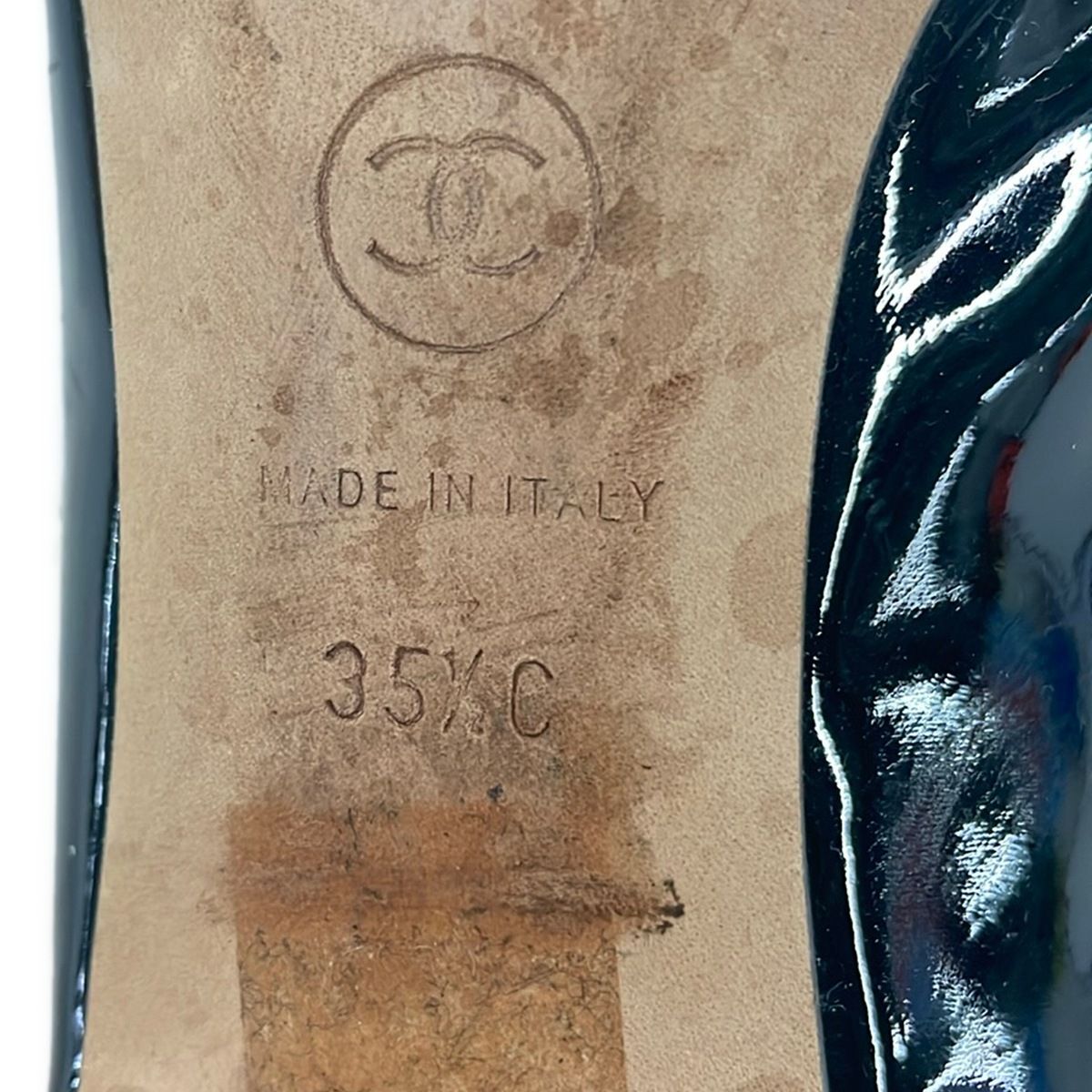 Chanel Sandals 35.5 C Black Chain Leather — view 6