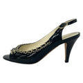 Chanel Sandals 35.5 C Black Chain Leather