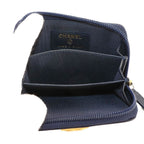Chanel Boy Zip Coin Purse Caviar Leather Navy Gold — view 6