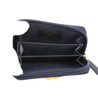 Chanel Boy Zip Coin Purse Caviar Leather Navy Gold — view 5