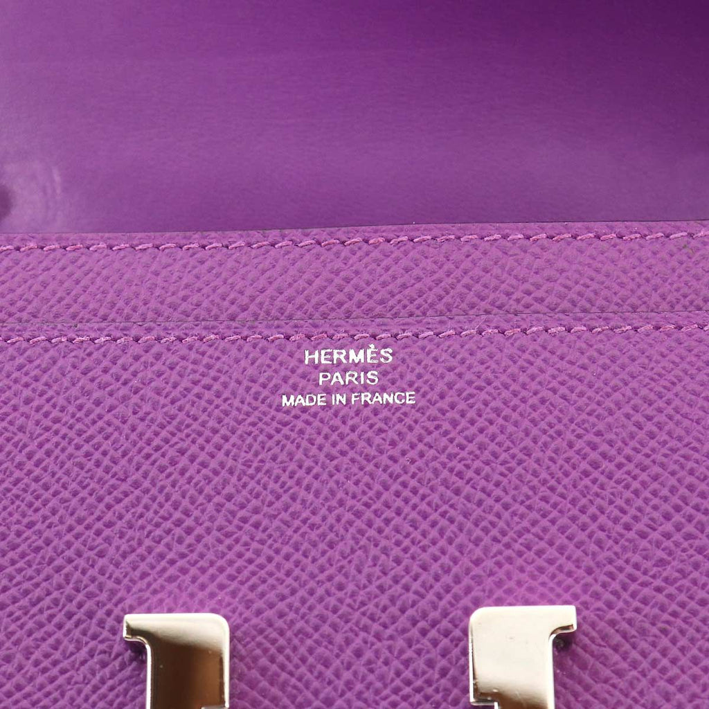 Hermes Constance Long Tougo Bifold Wallet Epsom Anemone Silver — view 8