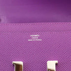 Hermes Constance Long Tougo Bifold Wallet Epsom Anemone Silver — view 8