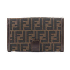 Fendi Zucca Pattern Bifold Wallet Canvas Leather Brown — view 2