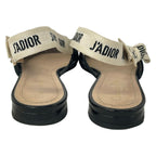 Dior Sandals 37 Black Ivory Ribbon J'adior Leather — view 3