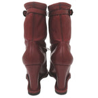 Bottega Veneta Intrecciato Stitch Wedge Ankle Boots 36) Leather Wine — view 5