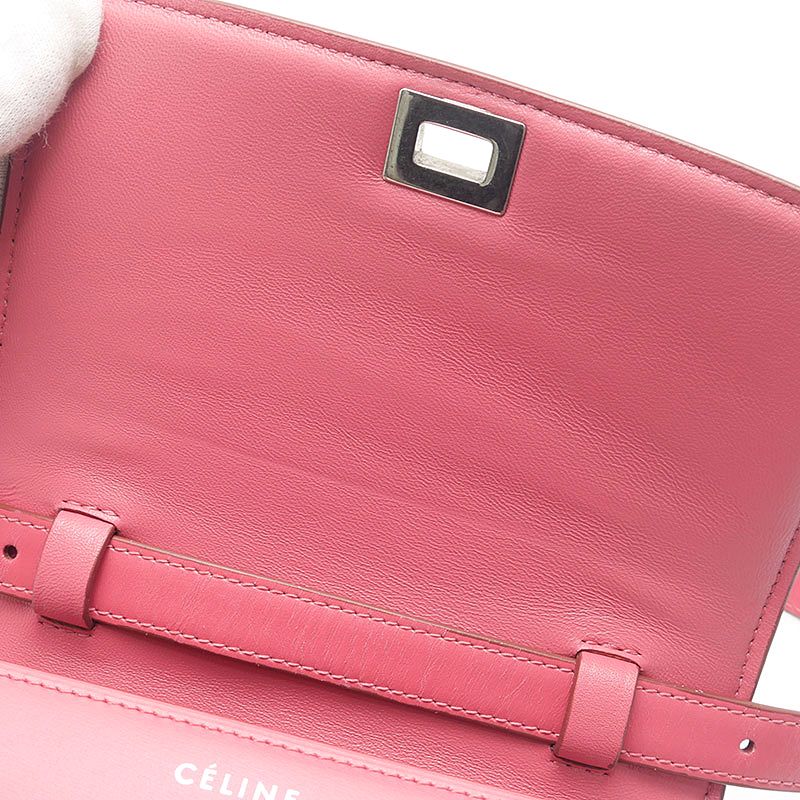 Celine Classic Box Small Leather Shoulder Bag Pink — view 6