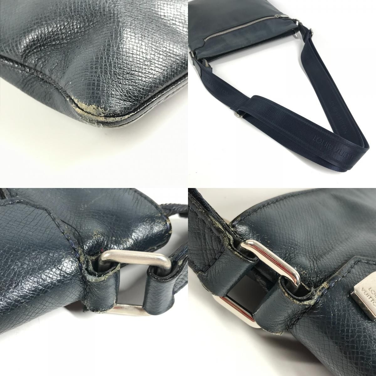 Louis Vuitton Shoulder Bag Sasha Taiga Leather Boreal Navy — view 7