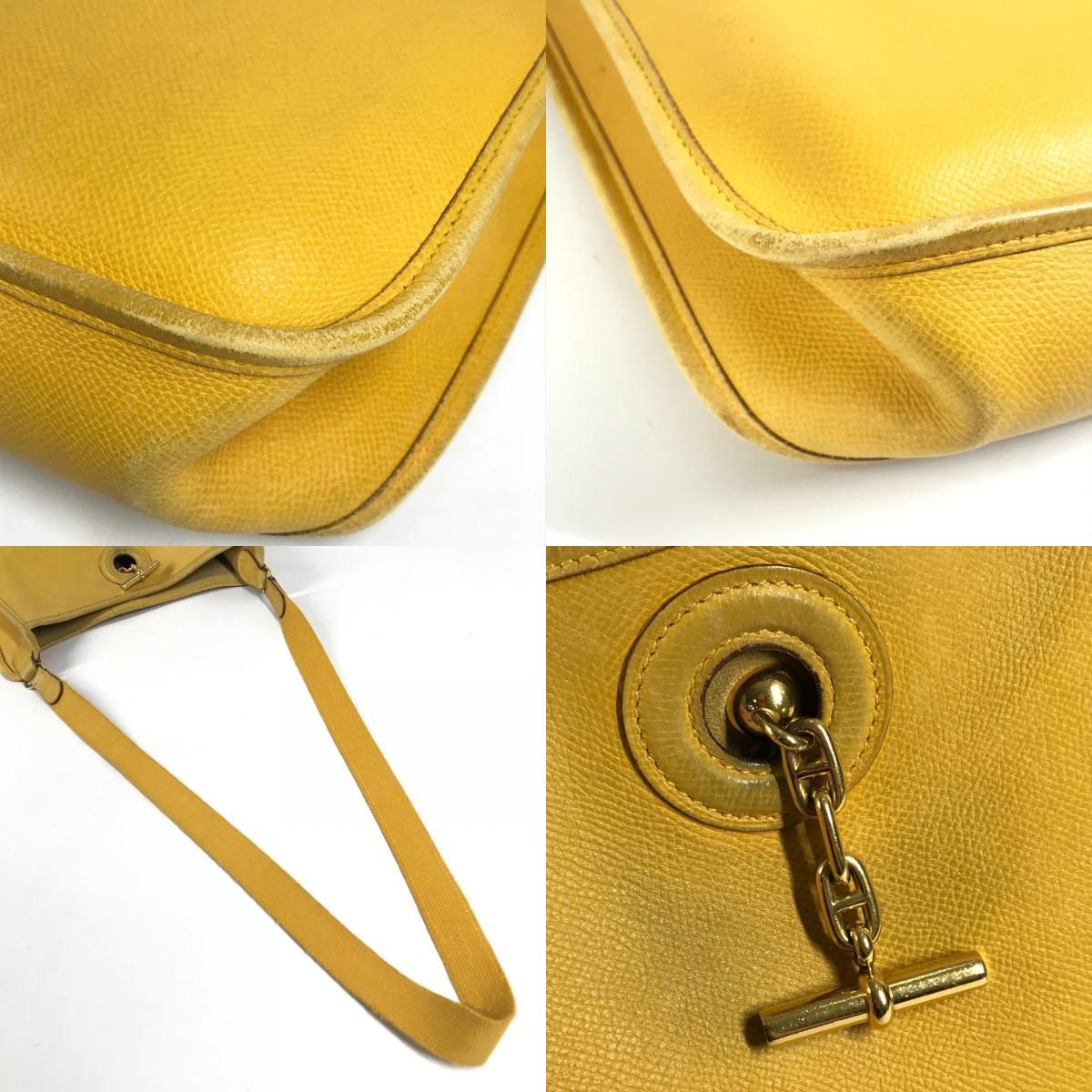 Hermes Shoulder Bag Velpa PM Vespa PM Leather Yellow — view 8