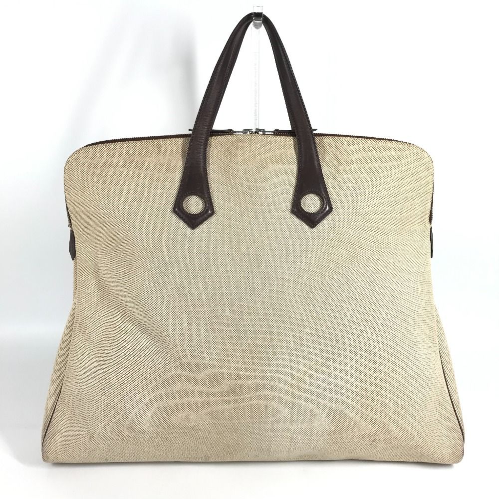 Hermes Tote Sac Eve GM Leather Canvas Beige — view 2