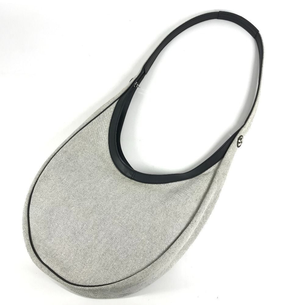 Hermes Shoulder Bag Sac Luco Leather Canvas Navy