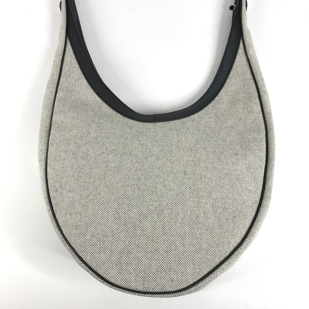 Hermes Shoulder Bag Sac Luco Leather Canvas Navy — view 4