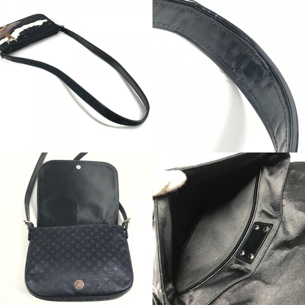 Louis Vuitton Shoulder Bag Comte de Fe Musette Satin Canvas Black — view 7