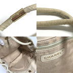Chanel Shoulder Bag Camellia Logo Leather Beige — view 8
