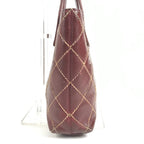 Chanel Tote Wild Stitch CC Logo Leather Wine — view 3