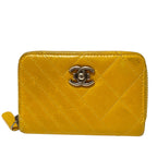 Chanel Quilted Bias Stitch Card Case Leather