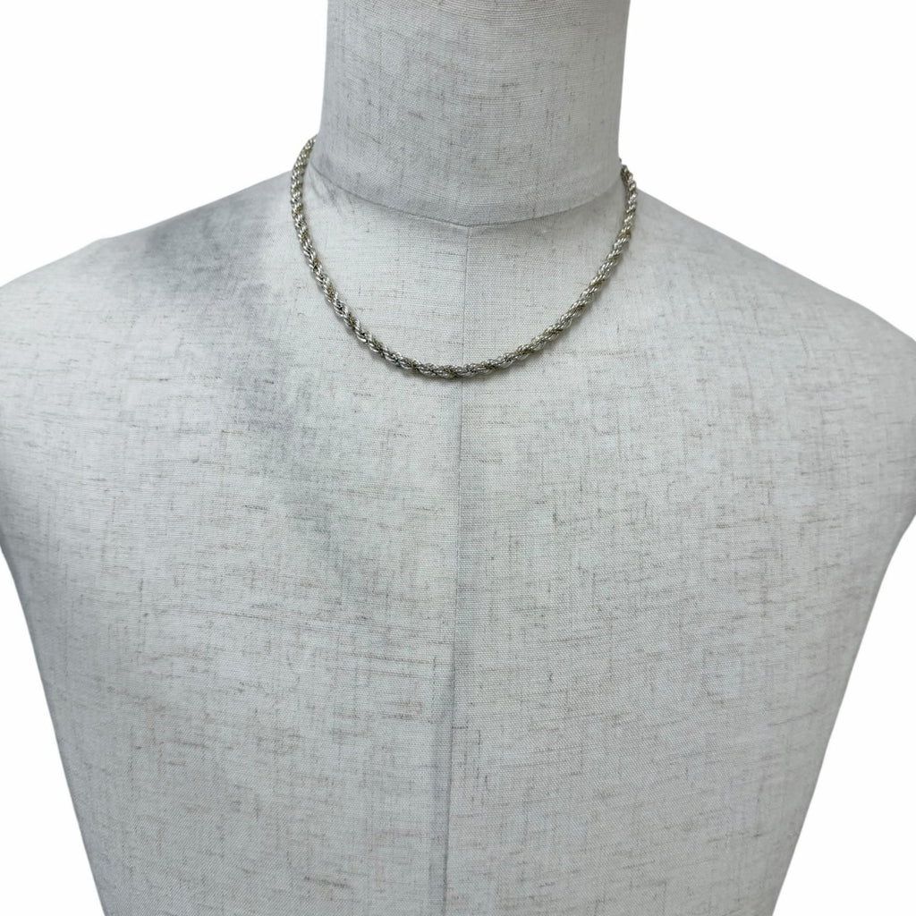 Tiffany & Co 750 Twist Chain Screw Necklace Silver Gold — view 2