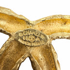 Chanel Vintage CC Logo Lava Brooch Gold — view 6