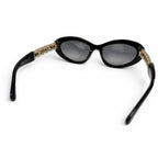Chanel Cat Eye Side Logo Sunglasses Black Gold Demo Lens Eyewear — view 5