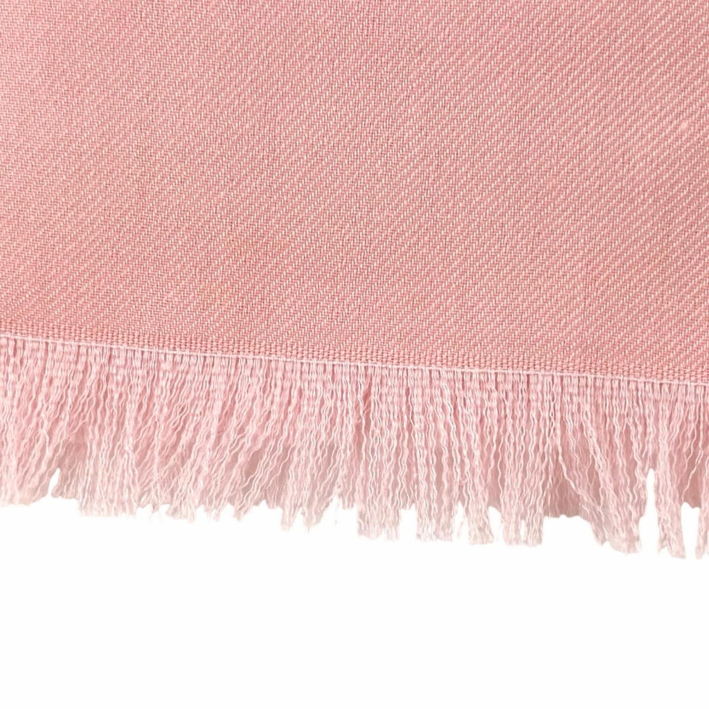 Chanel 23c Cashmere Silk Blend CC Logo with Fringe Large Shawl Pink Scarf — view 4