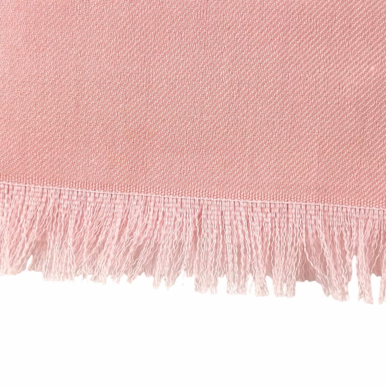 Chanel 23c Cashmere Silk Blend CC Logo with Fringe Large Shawl Pink Scarf — view 4