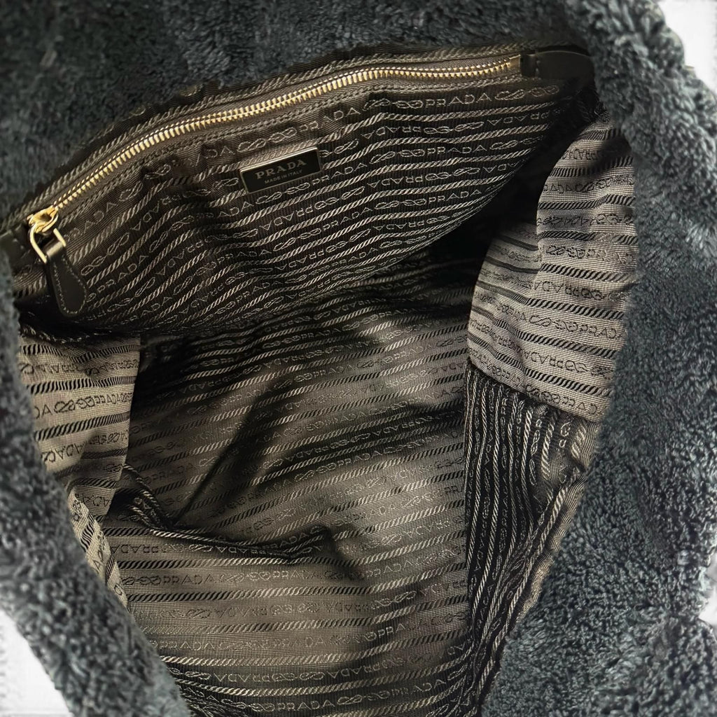 Prada Terry Tote Logo Dark Navy — view 7