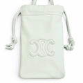 Celine Leather Cuill Triomphe Drawstring Mobile Pouch Phone Case Shoulder
