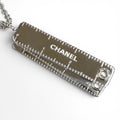 Chanel Log Major CC Logo Necklace Silver