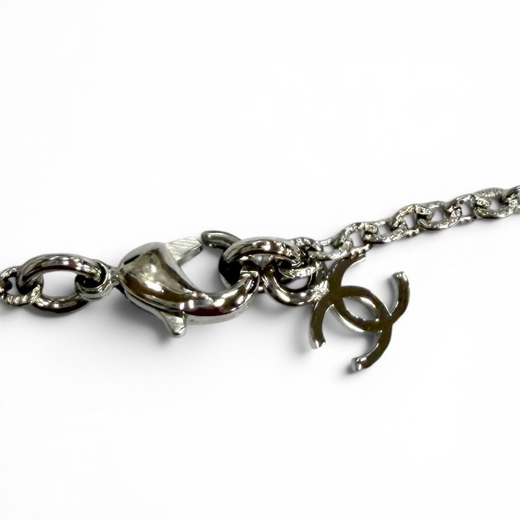Chanel Log Major CC Logo Necklace Silver — view 7
