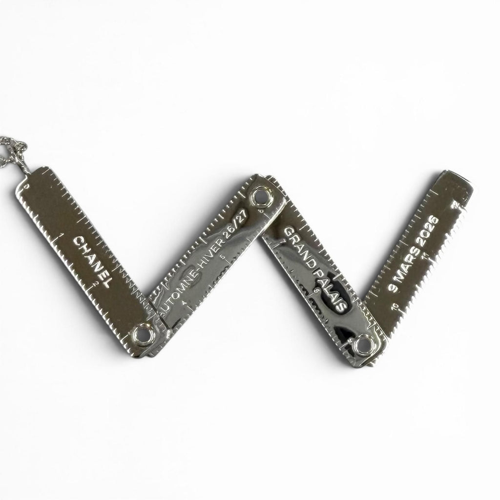 Chanel Log Major CC Logo Necklace Silver — view 8