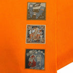 Hermes Cashmere Purchased in June Orange Badge Sowa Logo Embroidered Scarf with — view 6