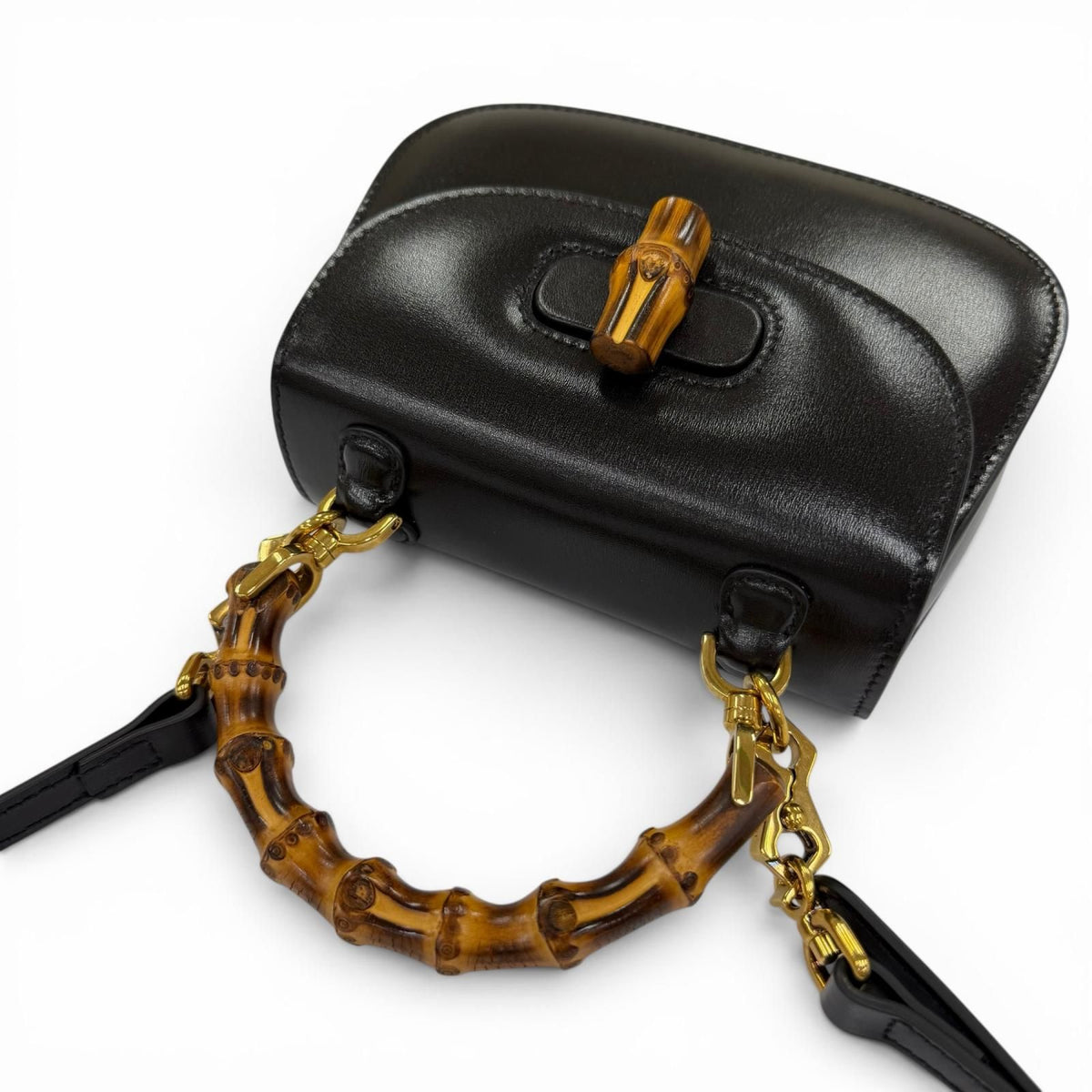 Gucci Bamboo Mini Bag Leather 2-Way Black — view 5