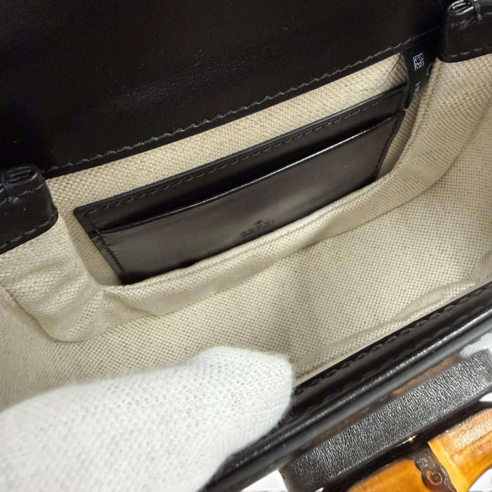 Gucci Bamboo Mini Bag Leather 2-Way Black — view 7