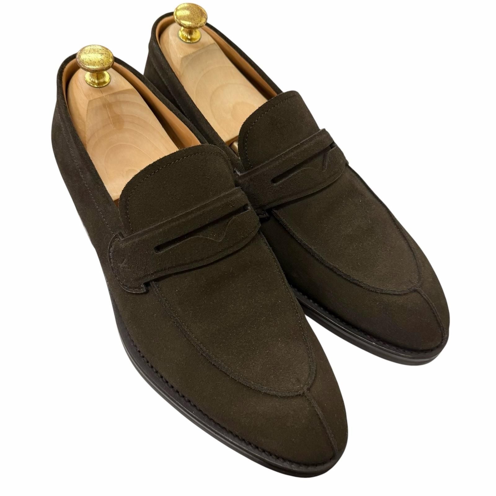 Louis Vuitton Sorbonne Loafers Suede Leather Goodyear Flex Moccasins Charcoal 8 — view 3