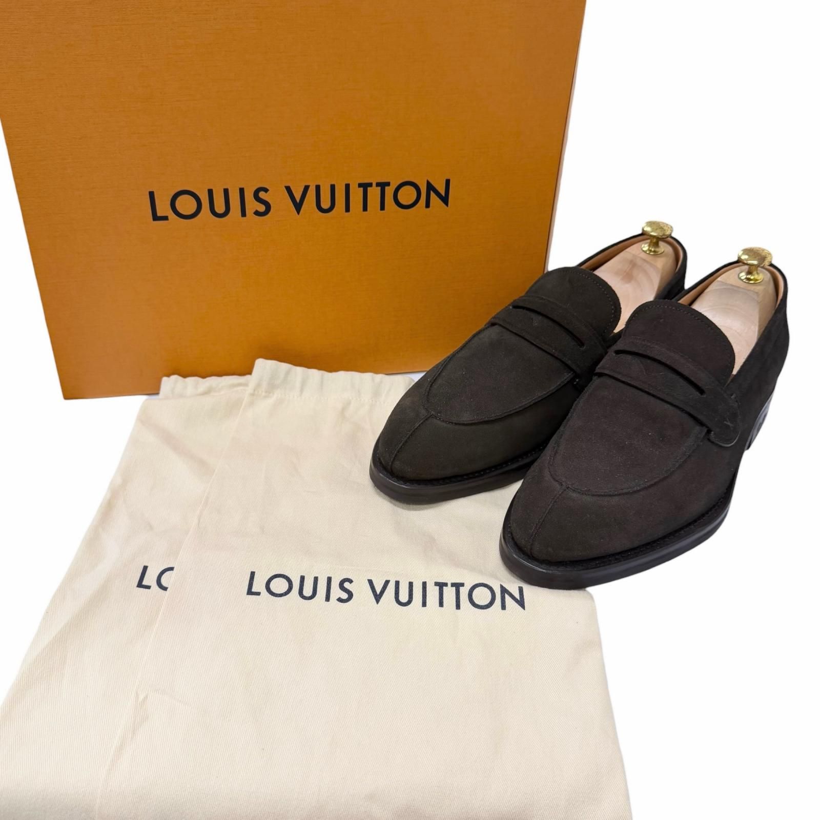 Louis Vuitton Sorbonne Loafers Suede Leather Goodyear Flex Moccasins Charcoal 8 — view 2