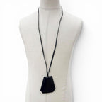 Hermes Vintage Leather Silver Martin Margiela Era Clochette Necklace Navy — view 2